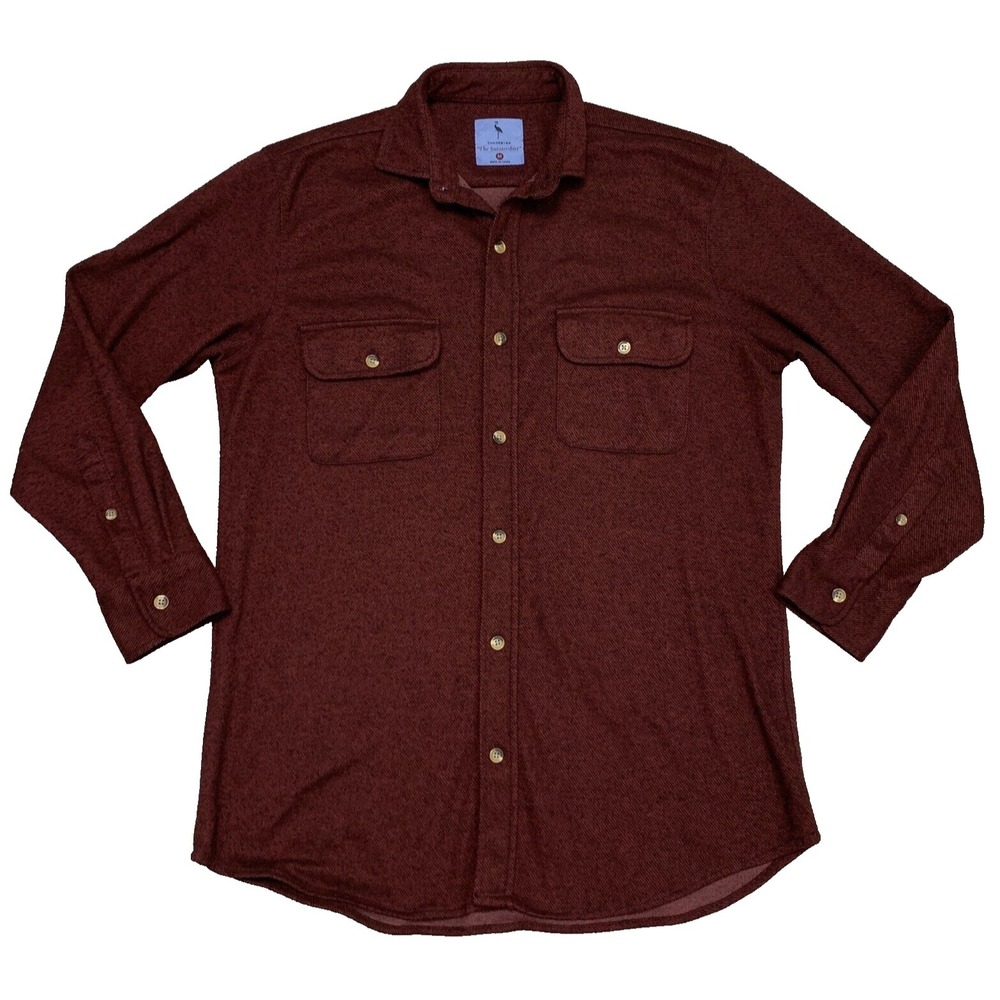 Tailorbyrd The Sweatshirt Maroon Red Long Sleeve Button Shirt - Men's Size M